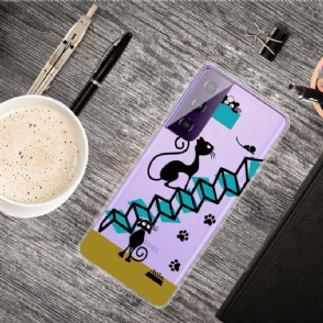 Hoesje voor Samsung Galaxy S21 5G Kattenillustratie
