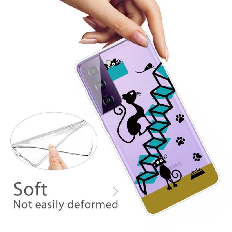 Hoesje voor Samsung Galaxy S21 5G Kattenillustratie