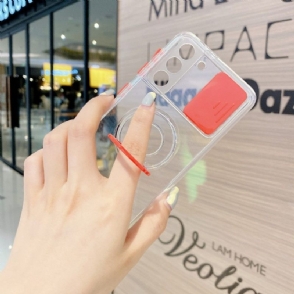 Hoesje voor Samsung Galaxy S21 5G Transparant Met Ring En Camera Cover