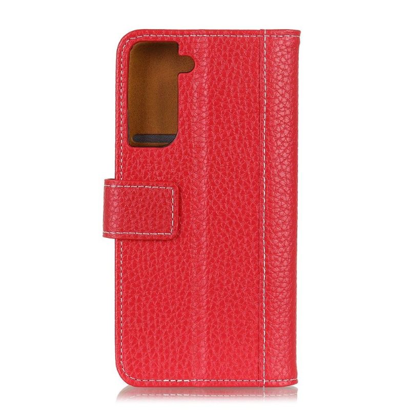 Leren Hoesje voor Samsung Galaxy S21 5G Bescherming Naden Met Generfd Leereffect