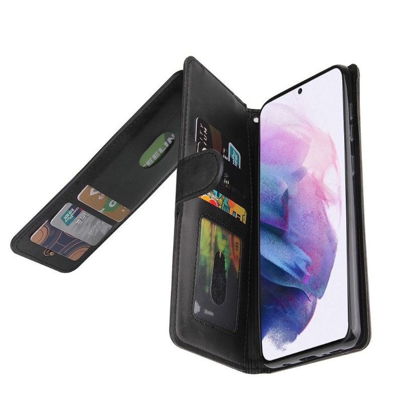 Leren Hoesje voor Samsung Galaxy S21 5G Bescherming Ondersteuning Voor Meerdere Compartimenten