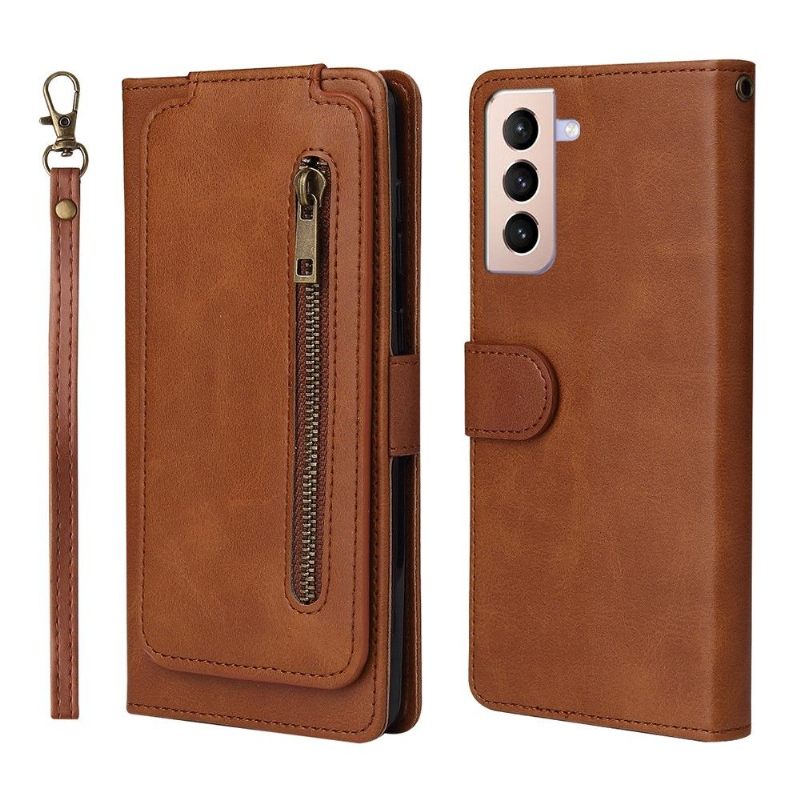 Leren Hoesje voor Samsung Galaxy S21 5G Bescherming Ondersteuning Voor Meerdere Compartimenten