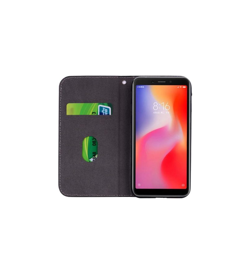 Case voor Xiaomi Redmi 6 Bescherming Luxe Croco Kaarthouder