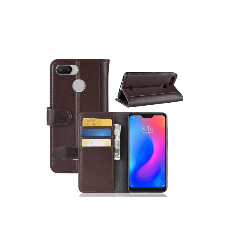 Cover voor Xiaomi Redmi 6 Premium Lederen Kaarthouder