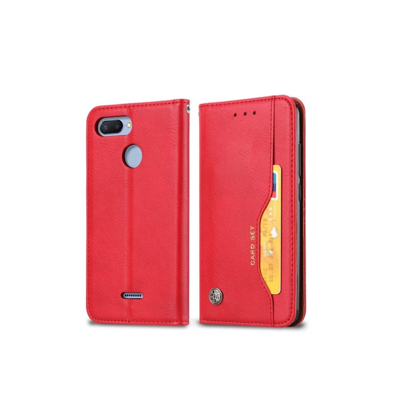 Cover voor Xiaomi Redmi 6 Stand Case Leren Kaarthouder