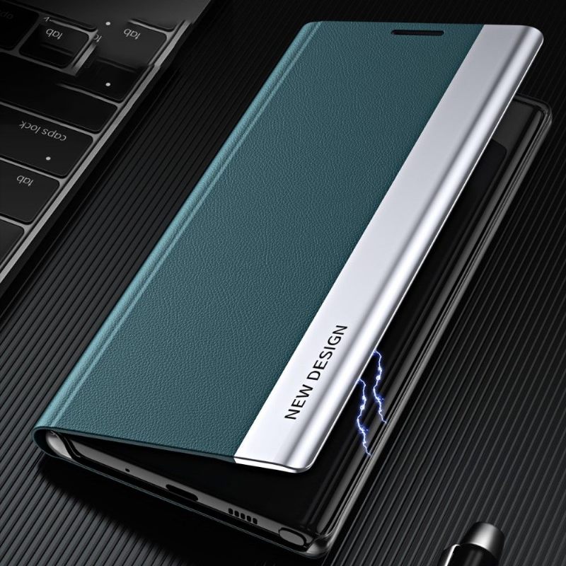 Cover voor Poco M4 Pro 5G Zakelijke Magneet Met Leereffect