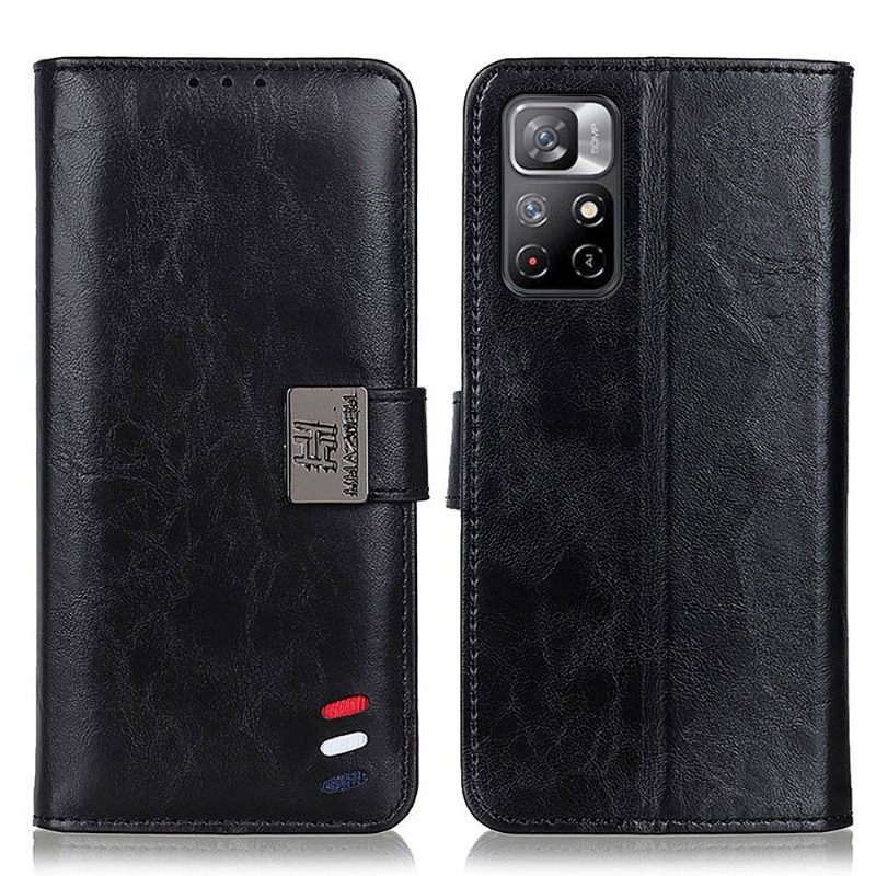 Folio-hoesje voor Poco M4 Pro 5G Anti-fall Khazneh Retro Driekleur