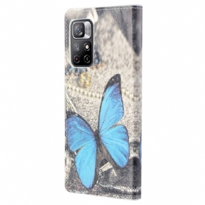 Folio-hoesje voor Poco M4 Pro 5G Blauwe Vlinder