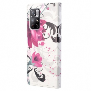 Folio-hoesje voor Poco M4 Pro 5G Lotusbloemen