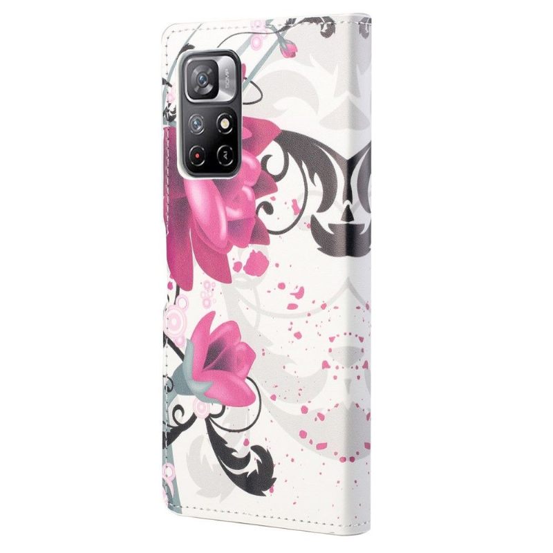 Folio-hoesje voor Poco M4 Pro 5G Lotusbloemen