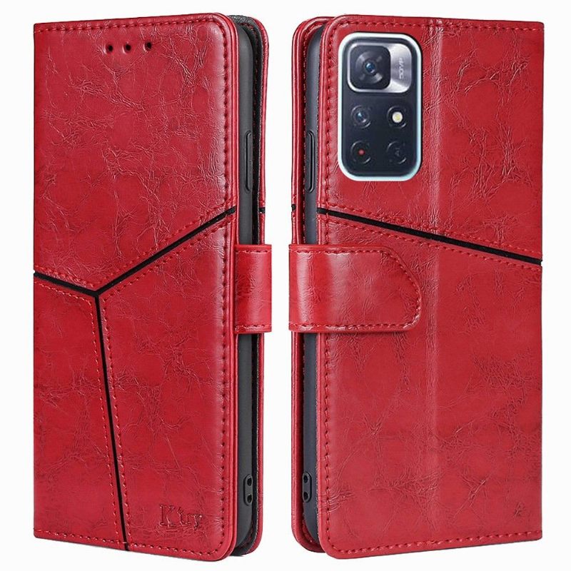 Folio-hoesje voor Poco M4 Pro 5G Retro Lijnen