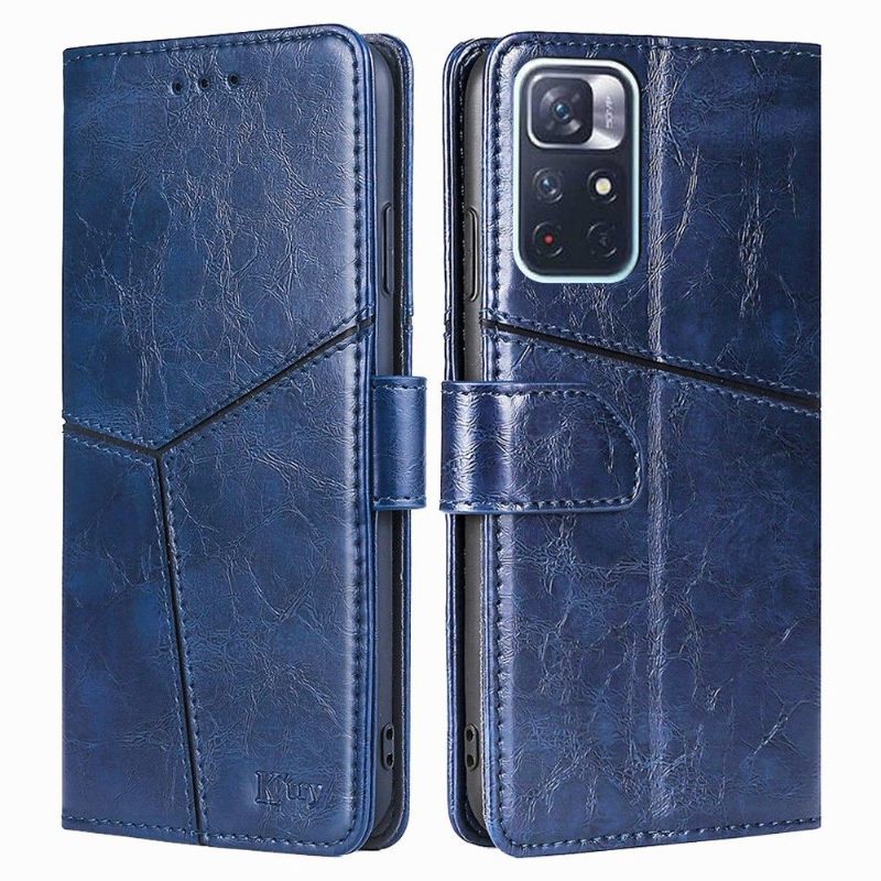 Folio-hoesje voor Poco M4 Pro 5G Retro Lijnen