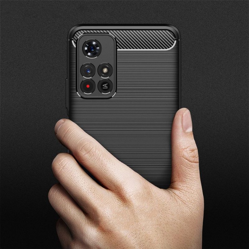 Hoesje voor Poco M4 Pro 5G Flexibel Geborsteld Effect