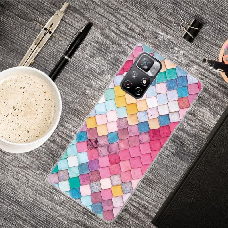 Hoesje voor Poco M4 Pro 5G Kleurrijke Vierkanten