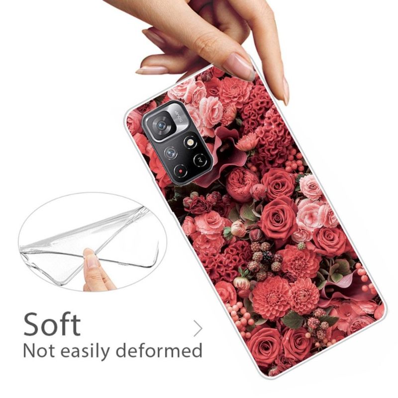 Hoesje voor Poco M4 Pro 5G Rode Bloem