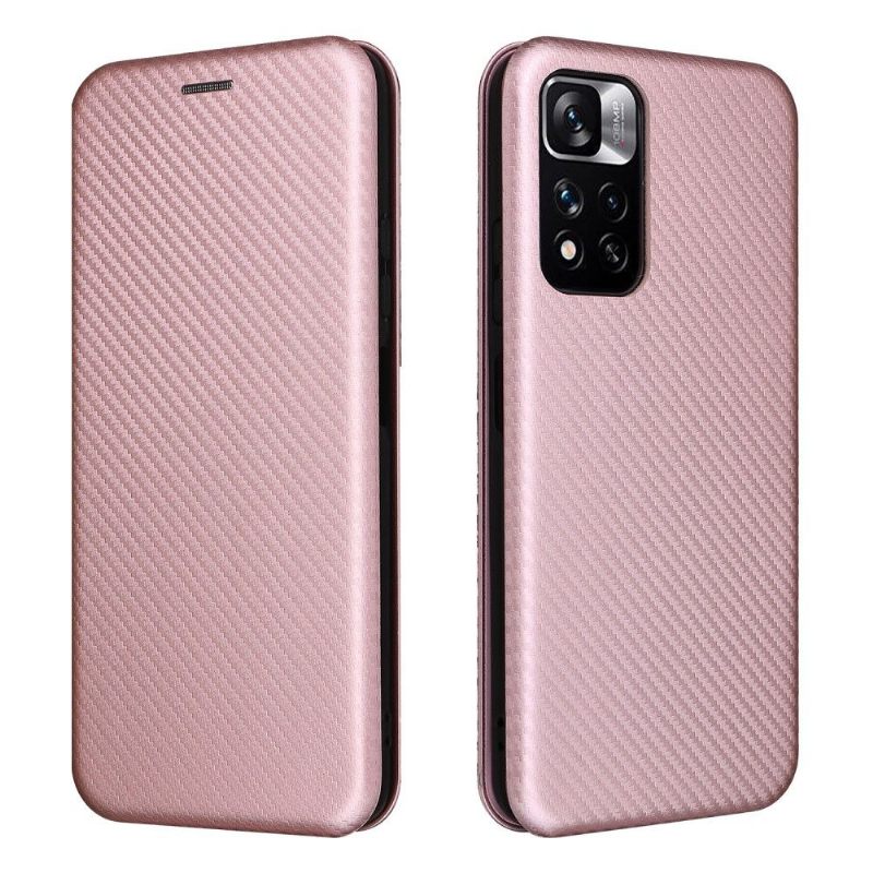 Leren Hoesje voor Poco M4 Pro 5G Kunstleer Van Koolstofvezel