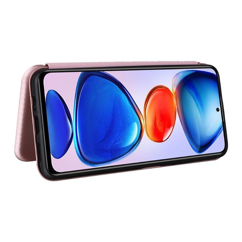 Leren Hoesje voor Poco M4 Pro 5G Kunstleer Van Koolstofvezel