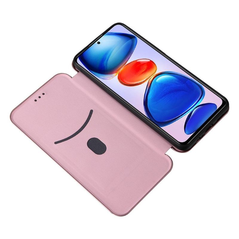 Leren Hoesje voor Poco M4 Pro 5G Kunstleer Van Koolstofvezel