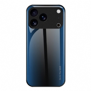 Cover Hoesje iPhone 17 Pro Telefoonhoesje Gehard Glas Met Koolstofvezel