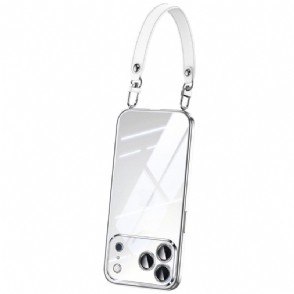 Cover Hoesje iPhone 17 Pro Telefoonhoesje Transparant Met Polsbandje