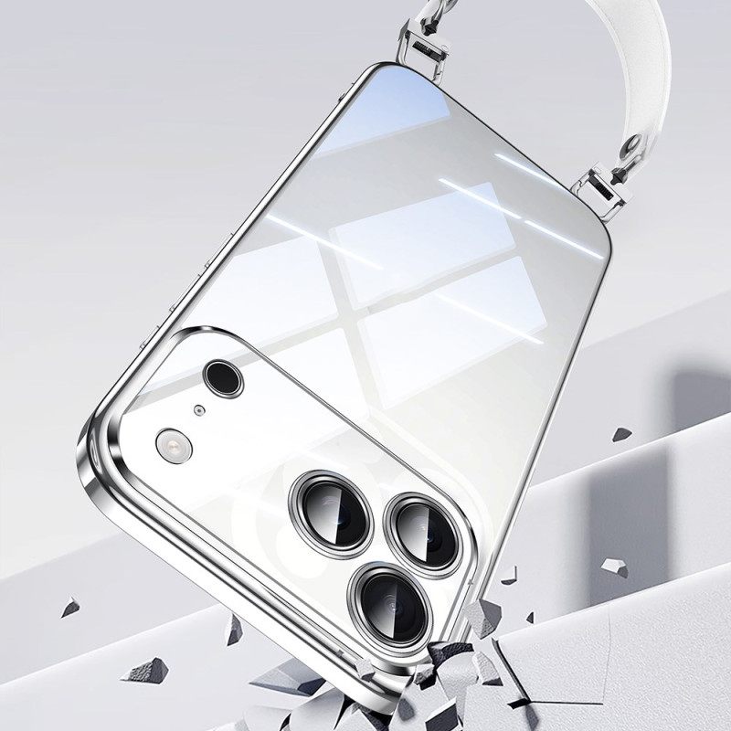 Cover Hoesje iPhone 17 Pro Telefoonhoesje Transparant Met Polsbandje