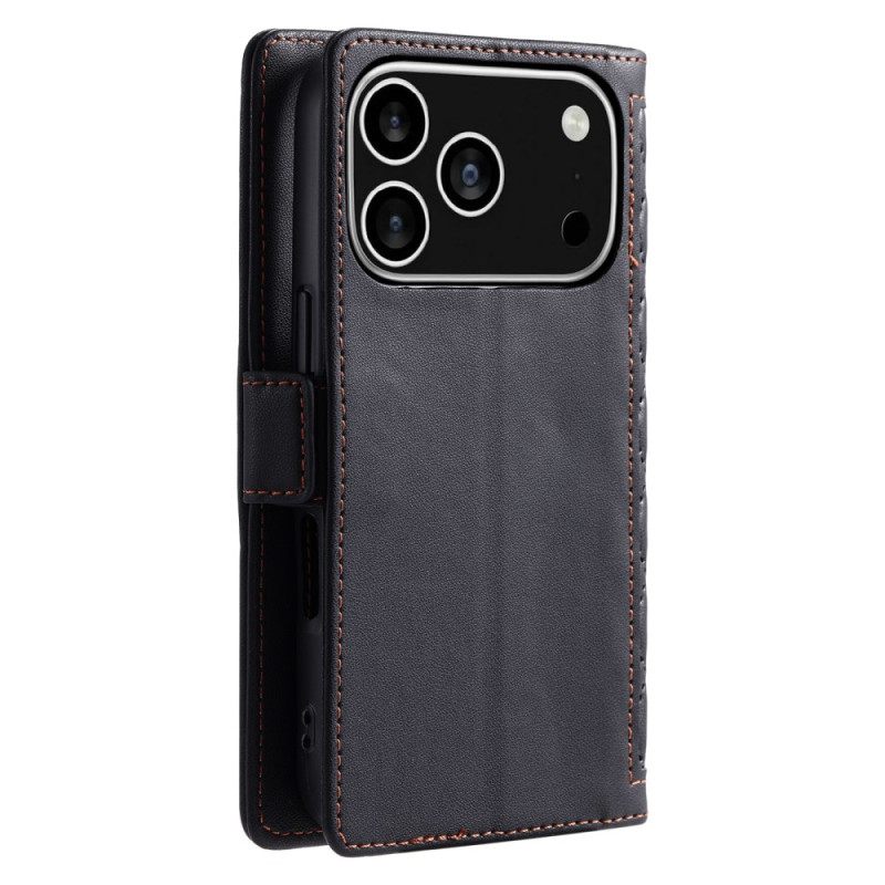Flip Case Leren iPhone 17 Pro Gewatteerd