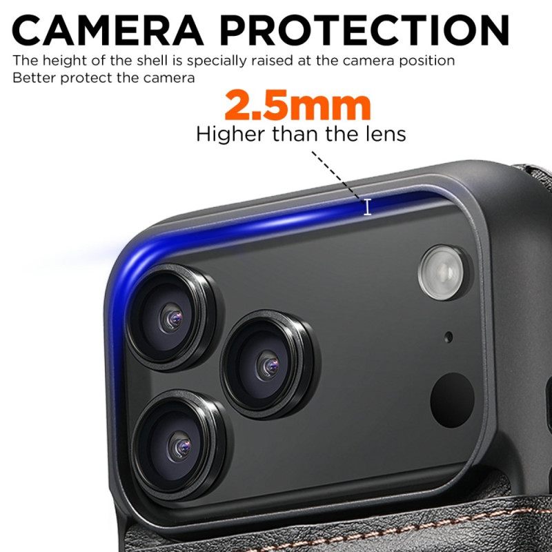 Folio-hoesje iPhone 17 Pro Telefoonhoesje Magnetisch Met Retro Afneembare Hoes