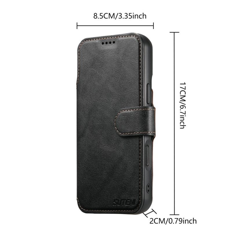 Folio-hoesje iPhone 17 Pro Telefoonhoesje Magnetisch Met Retro Afneembare Hoes