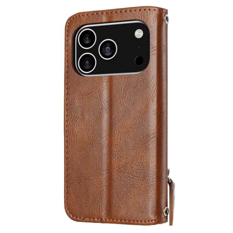 Folio-hoesje iPhone 17 Pro Telefoonhoesje Retro Bandje