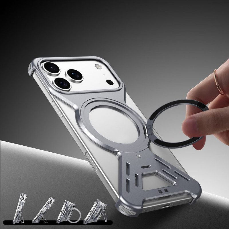 Hoesje iPhone 17 Pro Magsafe Bumper Met Draaibare Standaard Bescherming Hoesje