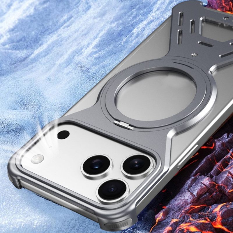 Hoesje iPhone 17 Pro Magsafe Bumper Met Draaibare Standaard Bescherming Hoesje