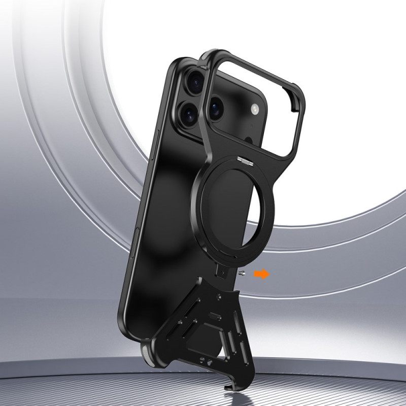 Hoesje iPhone 17 Pro Magsafe Bumper Met Draaibare Standaard Bescherming Hoesje