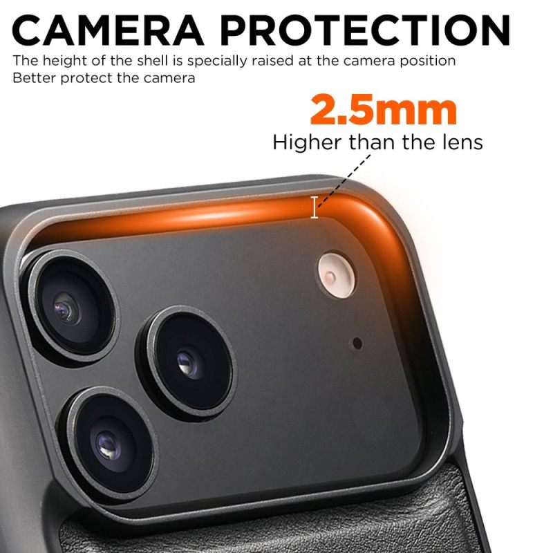 Hoesje iPhone 17 Pro Magsafe-compatibel Vintage Lederlook