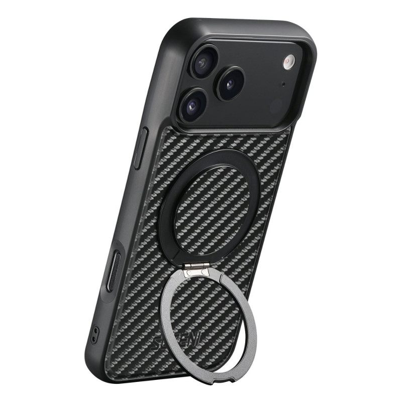 Hoesje iPhone 17 Pro Magsafe Draaibare Houder En Koolstofvezel