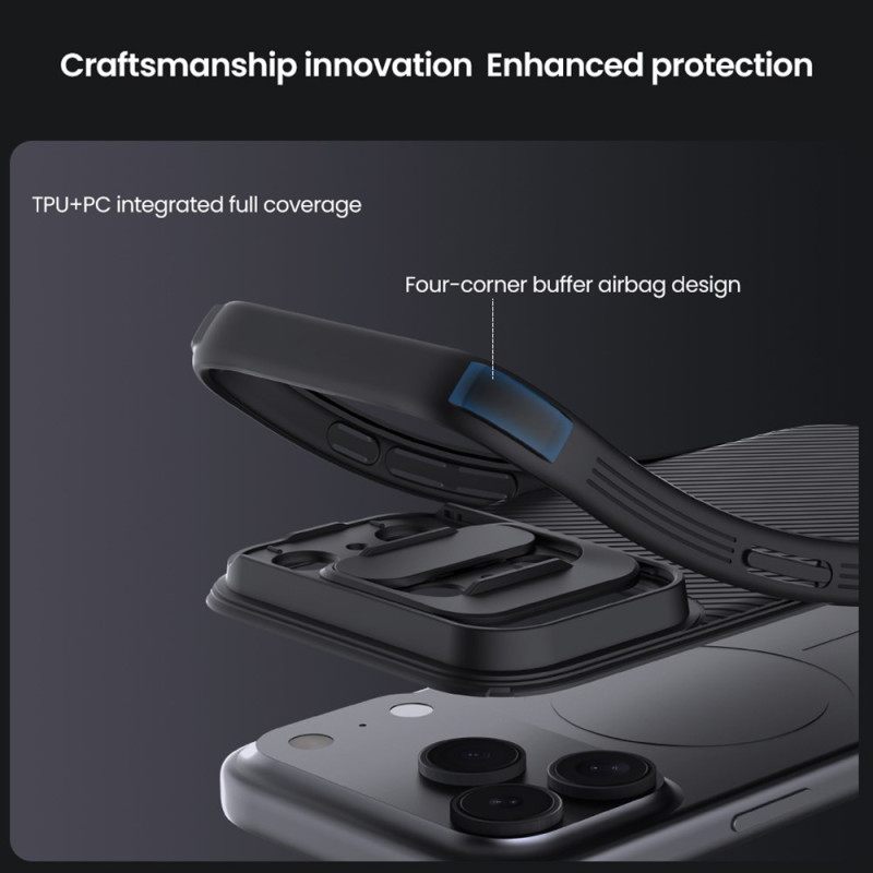 Hoesje iPhone 17 Pro Nillkin Camshield Pro-serie Bescherming Hoesje