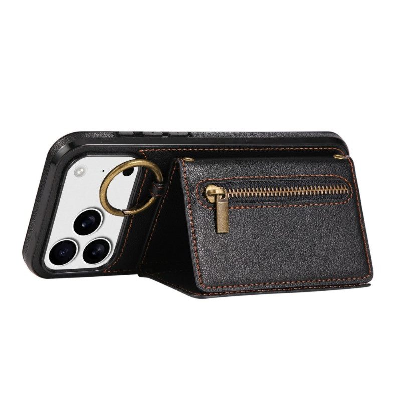 Hoesje iPhone 17 Pro Portemonnee Met Schouderband