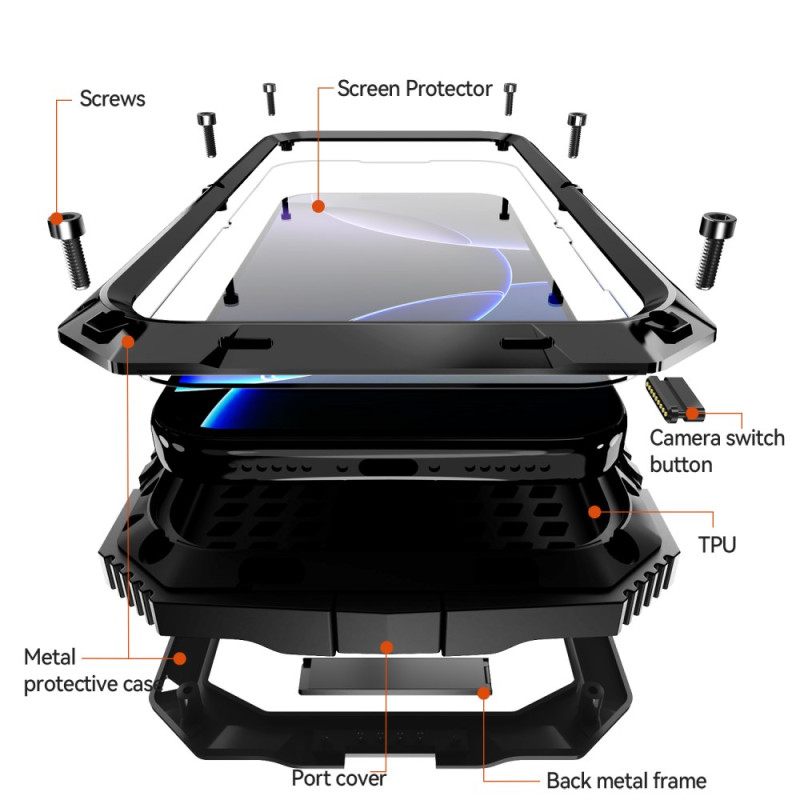 Hoesje iPhone 17 Pro R-just Volledige Bescherming Bescherming Hoesje