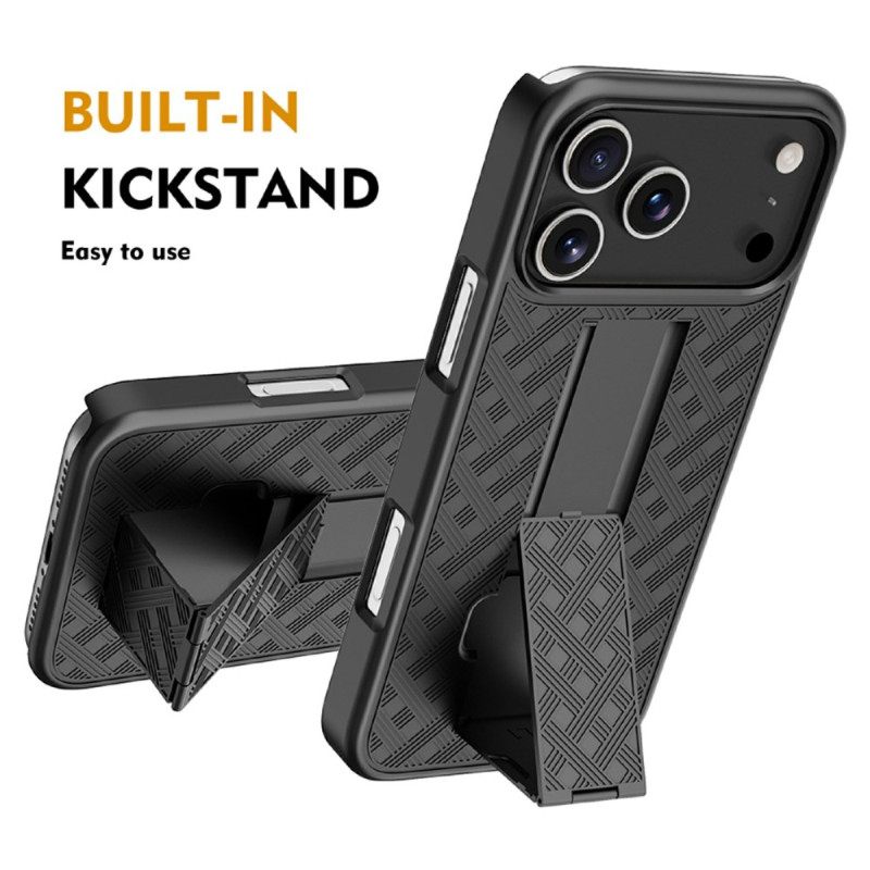 Hoesje iPhone 17 Pro Schuifbaar Met Standaard En Clip Bescherming Hoesje