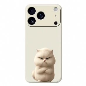 Hoesje iPhone 17 Pro Vloeibare Siliconen Met Boze Kat