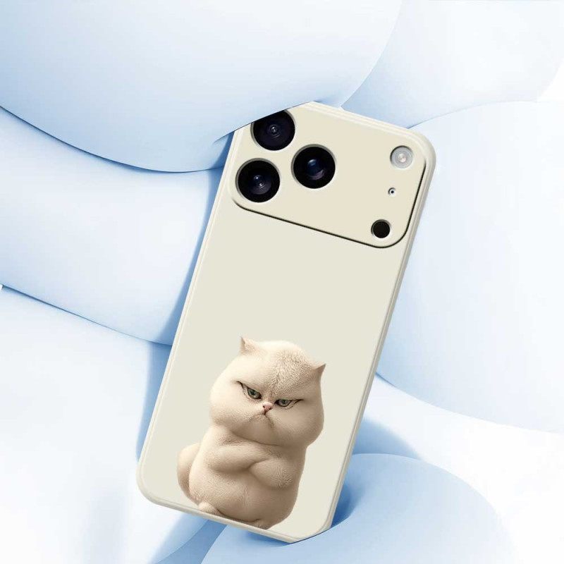 Hoesje iPhone 17 Pro Vloeibare Siliconen Met Boze Kat