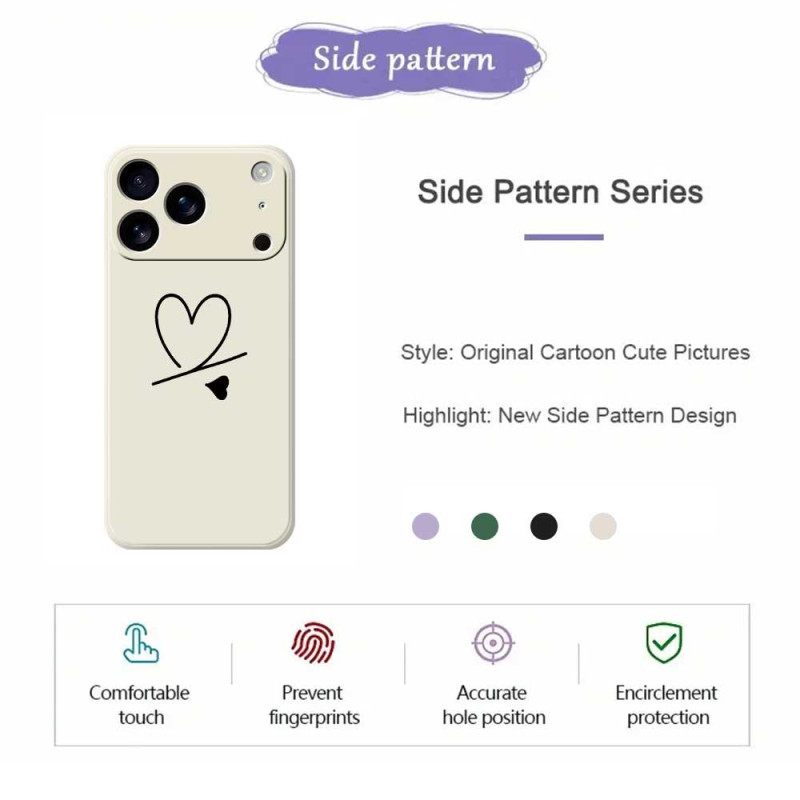 Hoesje iPhone 17 Pro Vloeibare Siliconen Met Hartje