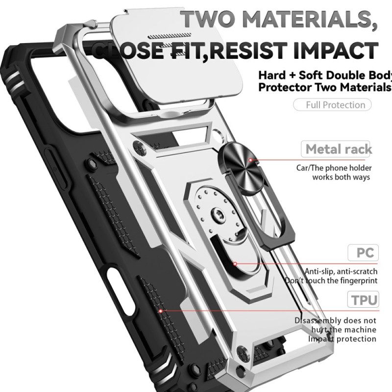 Hoesje Voor iPhone 17 Pro Robuust Met Lensbeschermer En Standaard