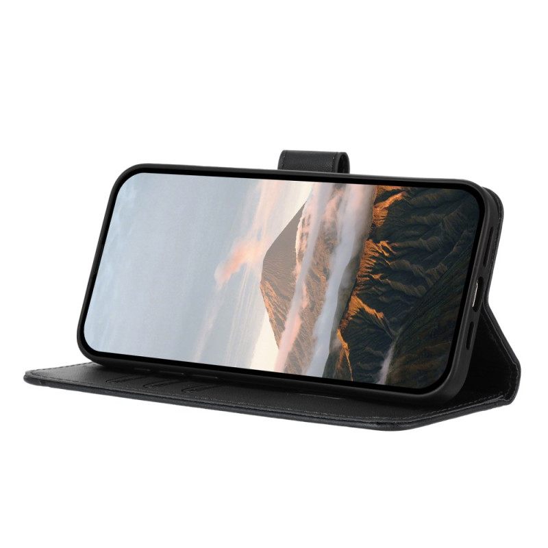 Leren Hoesje iPhone 17 Pro Driehoekige Opdruk