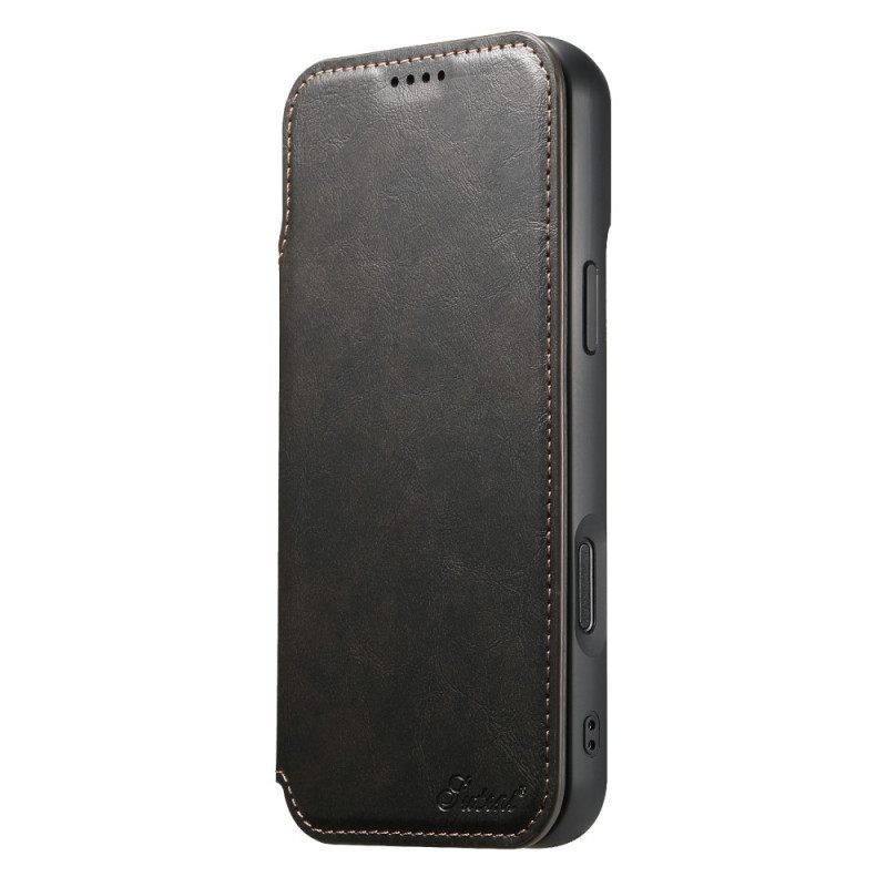 Leren Hoesje iPhone 17 Pro Magsafe-compatibel Leer Effect Bescherming Hoesje