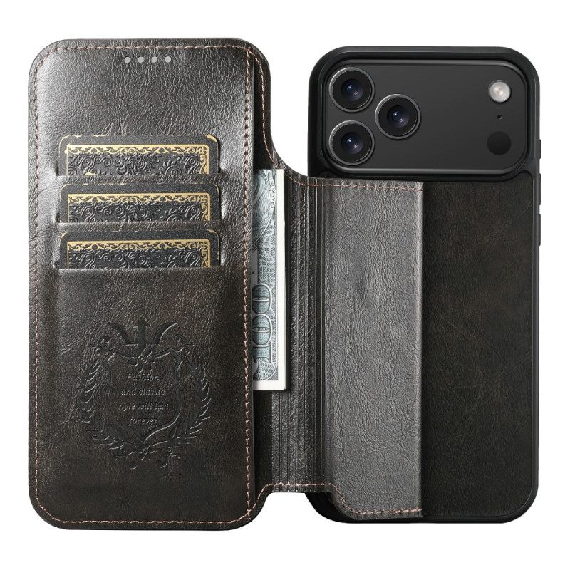 Leren Hoesje iPhone 17 Pro Magsafe-compatibel Leer Effect Bescherming Hoesje