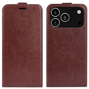 Leren Hoesje Voor iPhone 17 Pro Verticaal Flip-systeem