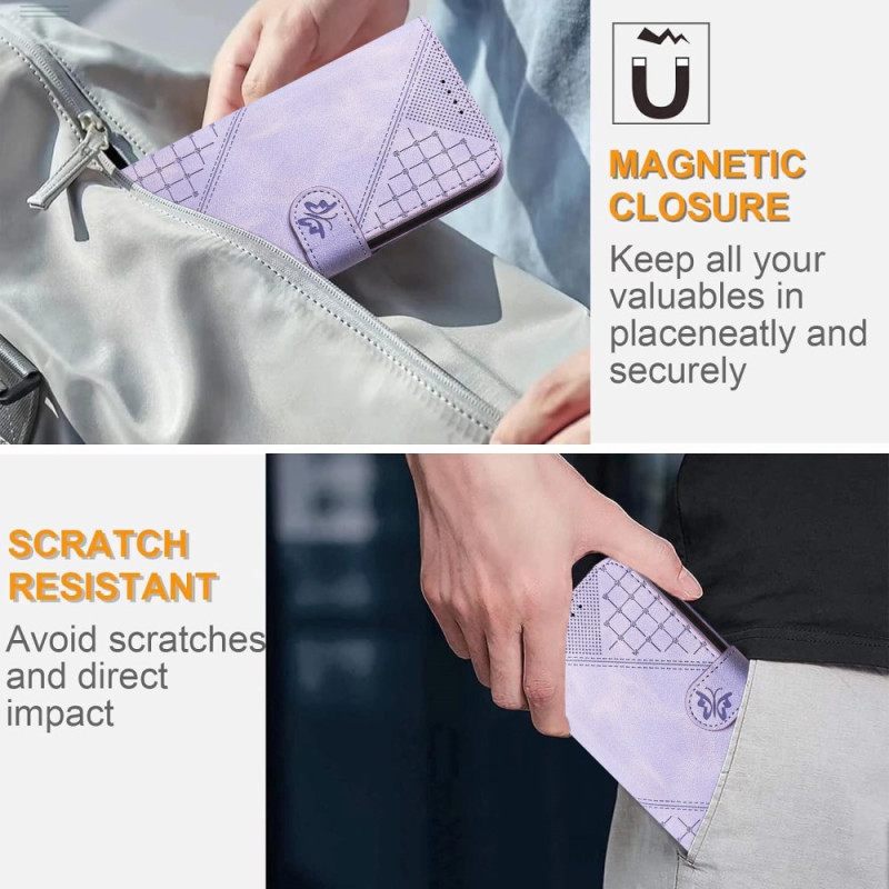 Bescherming Hoesje Xiaomi Redmi Note 14 Pro 4g Geometrisch Patroon Met Bandje