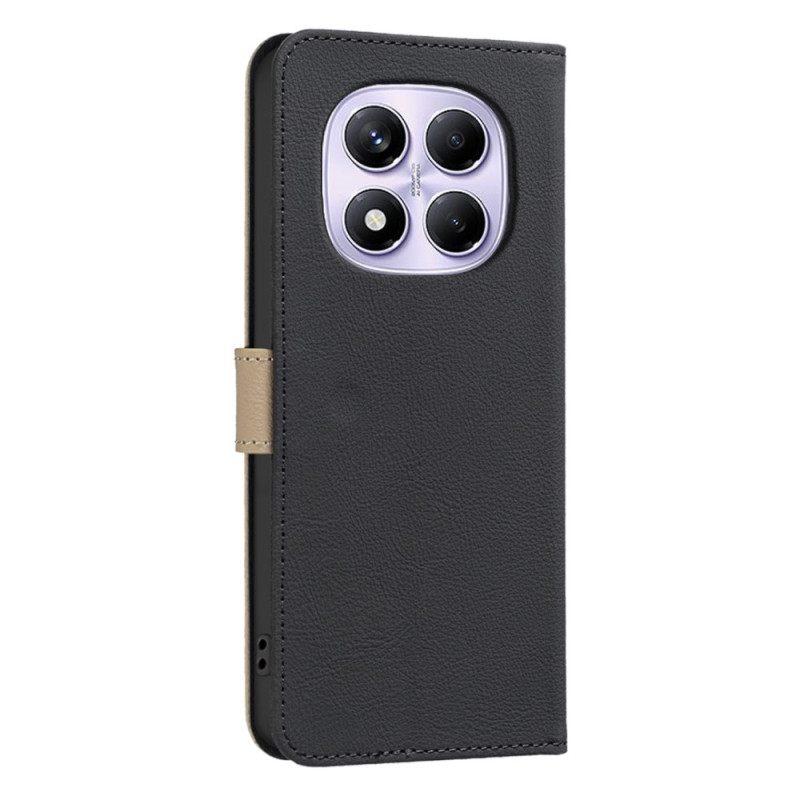 Flip Case Leren Xiaomi Redmi Note 14 Pro 4g Tweekleurig Binfen Color