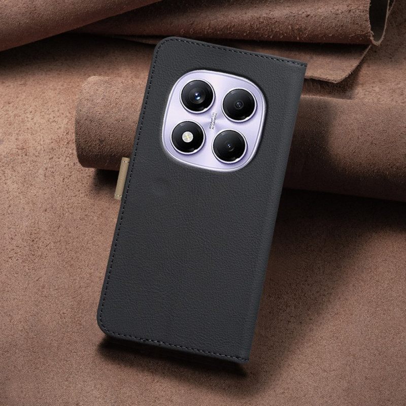 Flip Case Leren Xiaomi Redmi Note 14 Pro 4g Tweekleurig Binfen Color