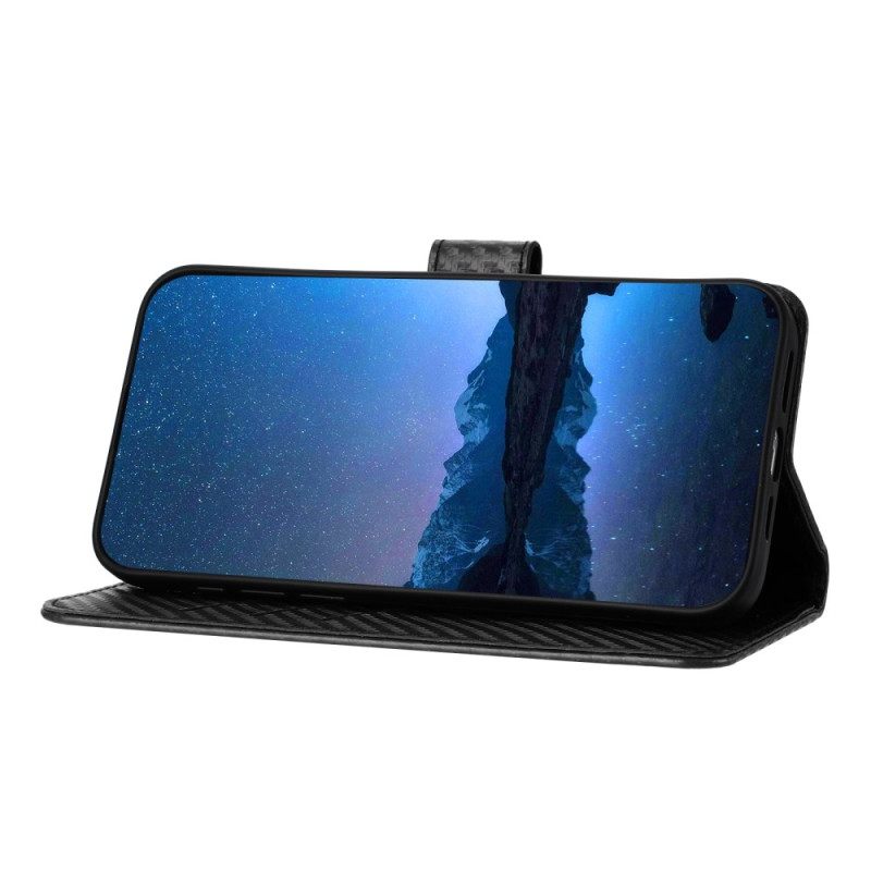 Folio-hoesje Xiaomi Redmi Note 14 Pro 4g Telefoonhoesje Carbonvezeltextuur Met Bandje